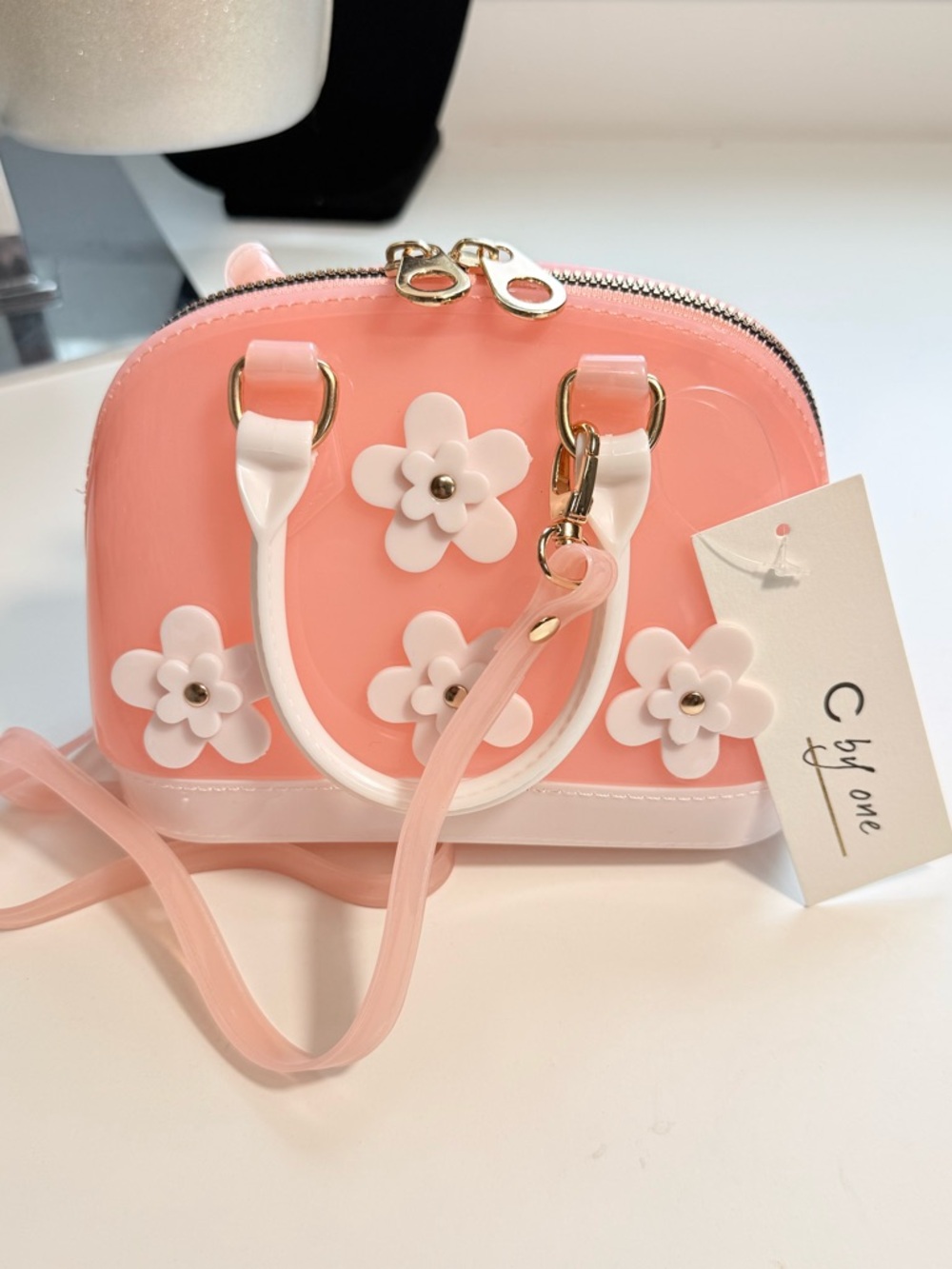 C by One Pink Mini Flower Crossbody Bag